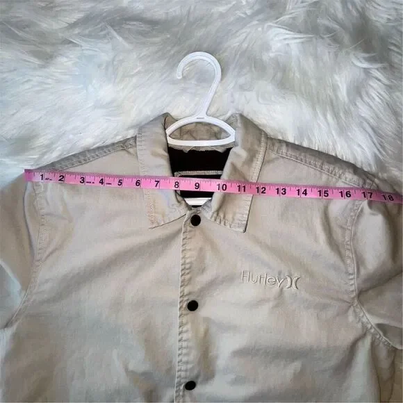 Hurley Men's Sherpa Lined Utility Military Jacket Tan Size S Casual Mid-Length - Picture 13 of 14